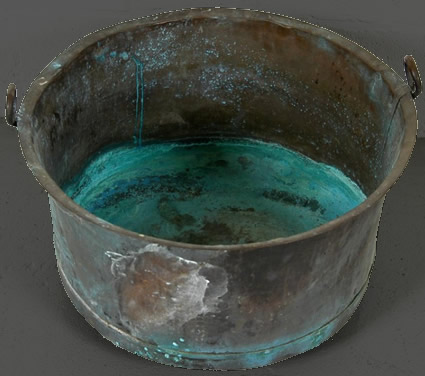 Copper Tub with Verdigris